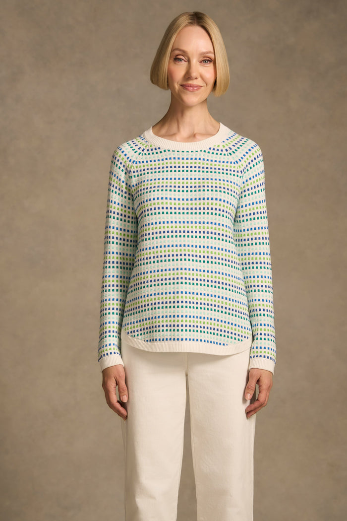 Jacquard Cotton Jumper - Multi-Colour Dot