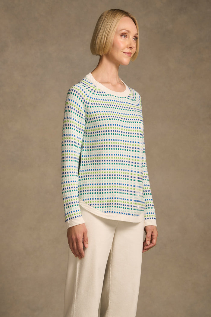 Jacquard Cotton Jumper - Multi-Colour Dot
