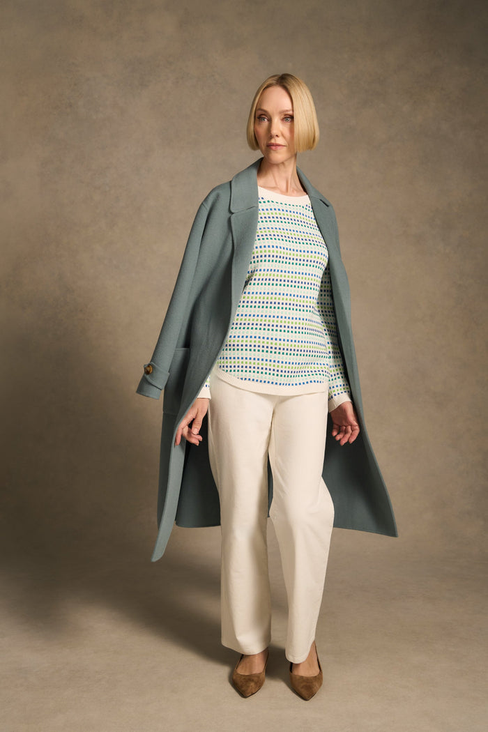Jacquard Cotton Jumper - Multi-Colour Dot