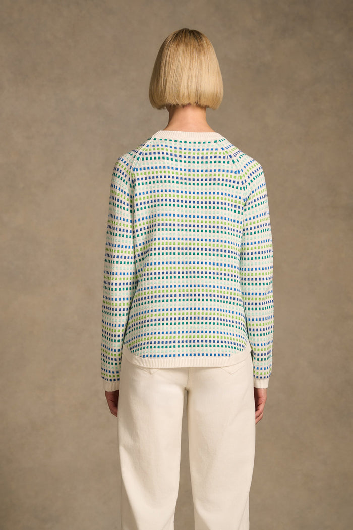 Jacquard Cotton Jumper - Multi-Colour Dot