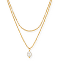 Jalen Double Chain Pearl Necklace — Short Necklace