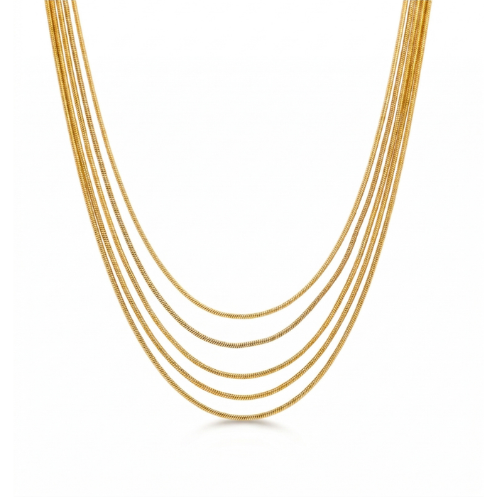 Justine Layered Chain Necklace — Short Necklace