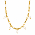 Kendall Toggle Chain Pearl Necklace — Short Necklace
