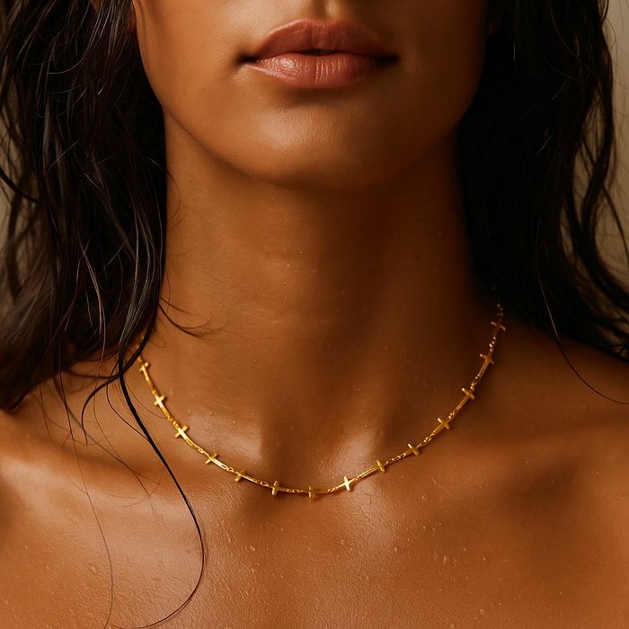 Kennedy Cross Chain Necklace — Short Necklace