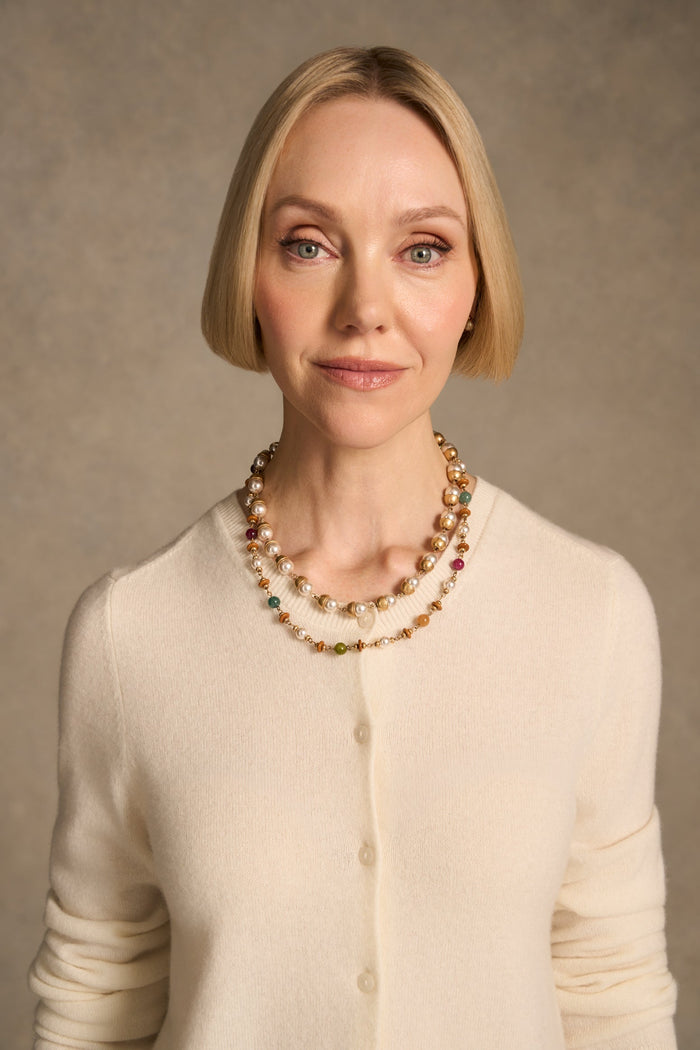 Layered Beaded & Pearl Necklace - Multi