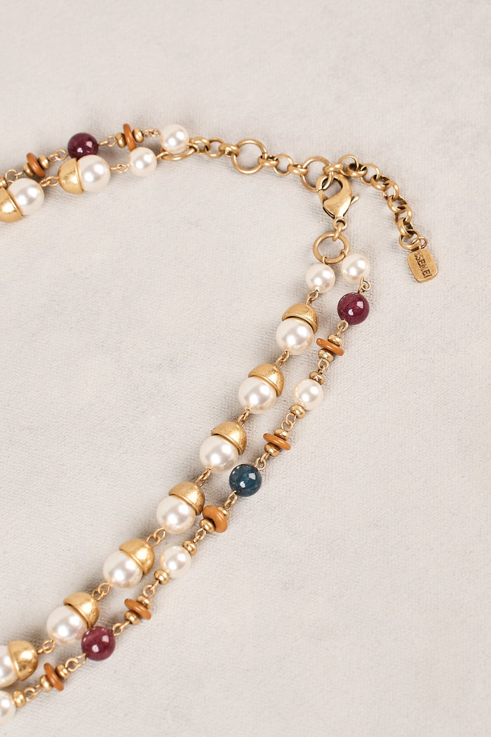 Layered Beaded & Pearl Necklace - Multi