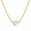 Lola Solitaire Sideways Pear Necklace — Short Necklace
