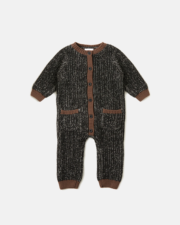 Black Melange Brown / 0-3M