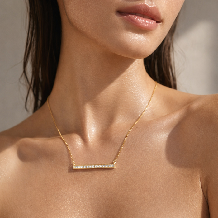 Lorenza Horizontal Bar Necklace — Short Necklace