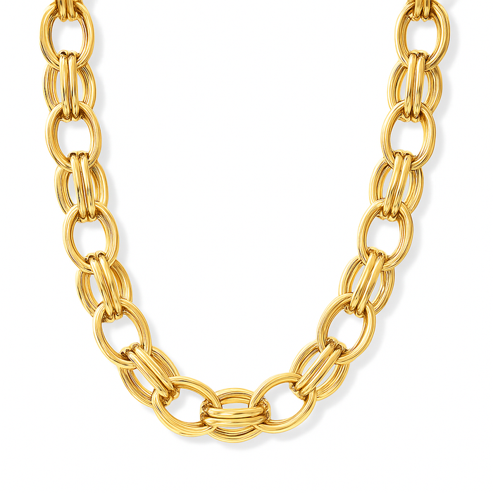 Louella Chunky Double Link Necklace — Short Necklace