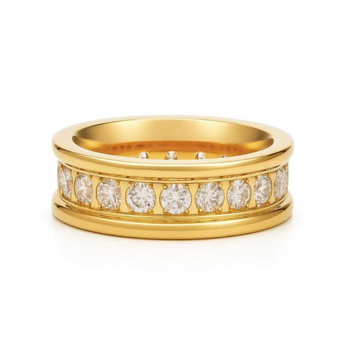 Louise Channel Set Band Ring — Statement Ring
