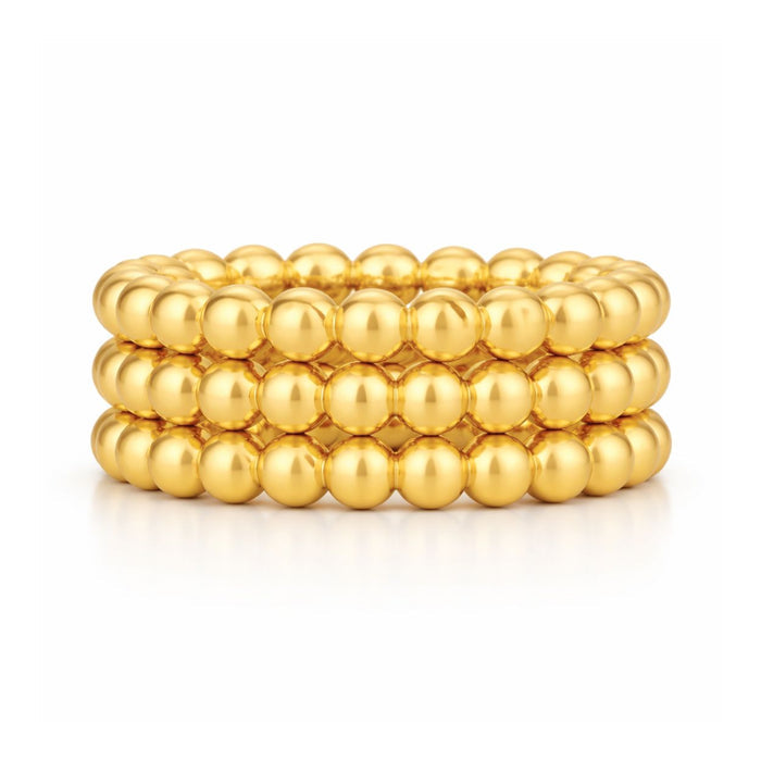 Lucia Beaded Triple Ring Set — Stackable Ring