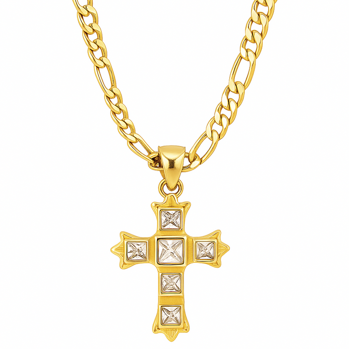 Maren Figaro Chain Cross Necklace — Mid-Length Necklace