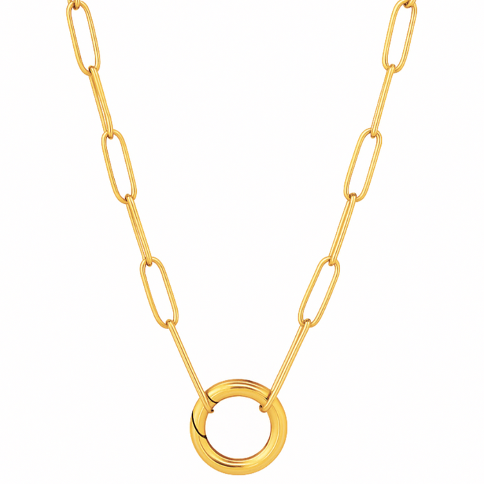 Margaret Paperclip Push Clasp Necklace — Short Necklace