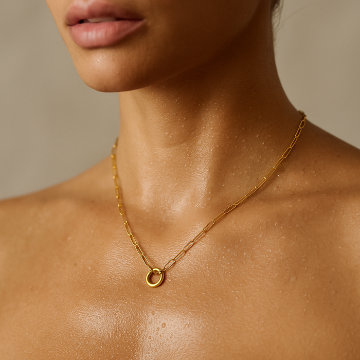 Margaret Paperclip Push Clasp Necklace — Short Necklace