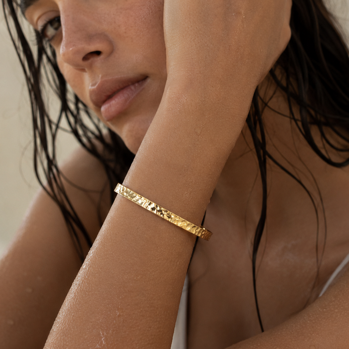 Maribel Hammered Bangle Bracelet