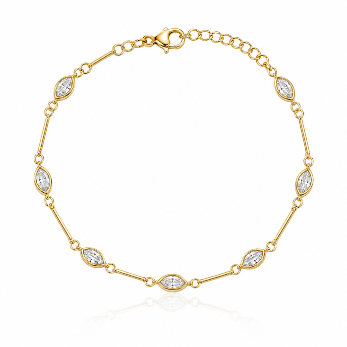 Marquise Stone Chain Bracelet