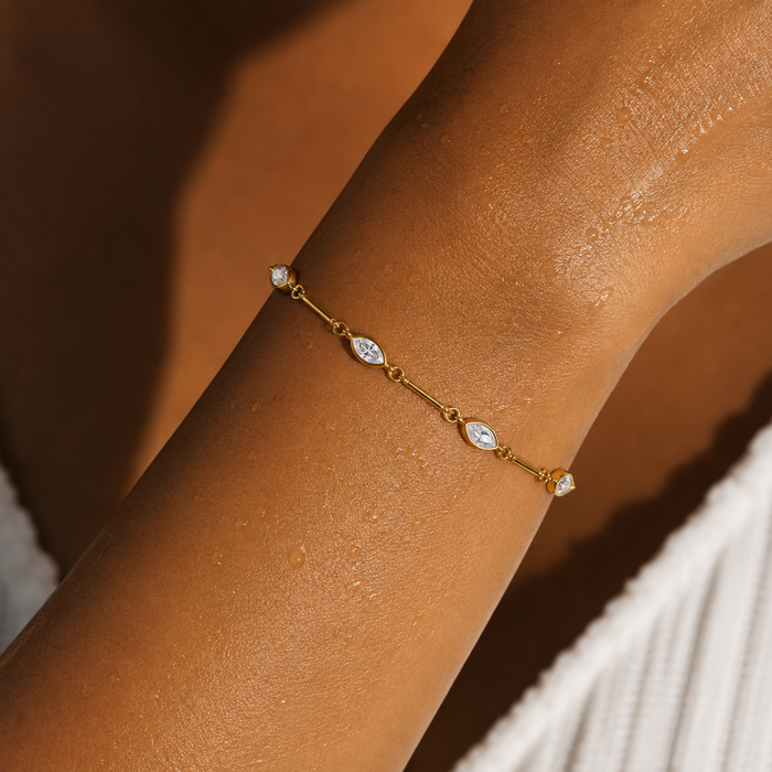 Marquise Stone Chain Bracelet