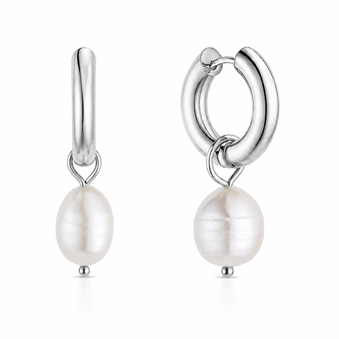 Melrose Mini Hoop Pearl Earring — Hoop Earring