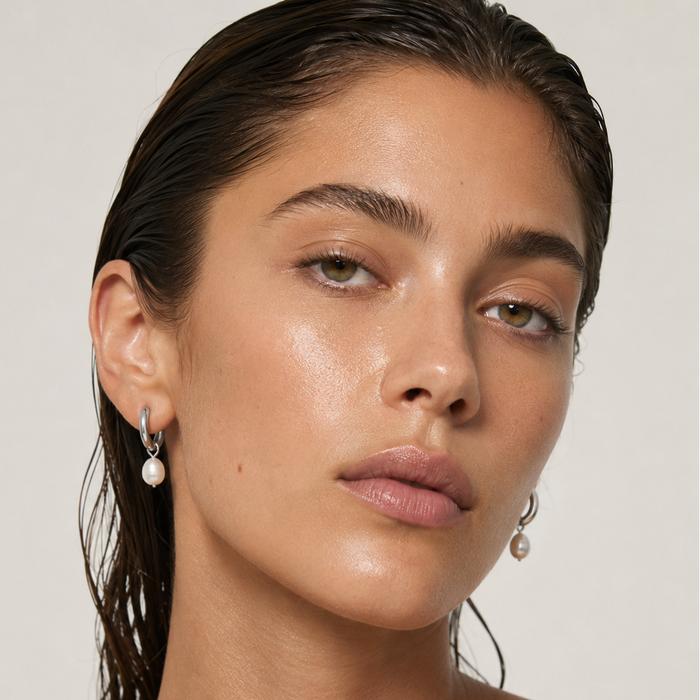 Melrose Mini Hoop Pearl Earring — Hoop Earring