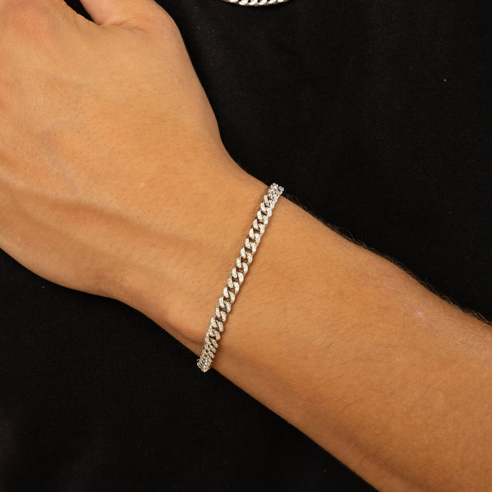 Mens Iced Cuban Link Bracelet - 5mm