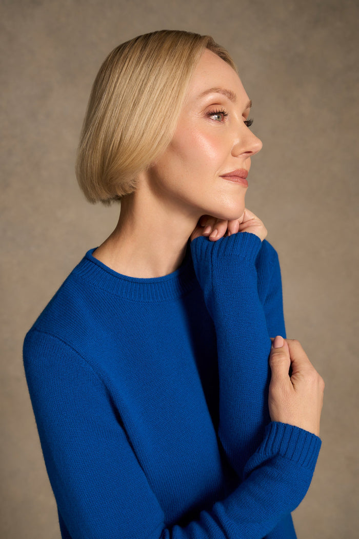 Merino Crew Neck Jumper - Cobalt Blue