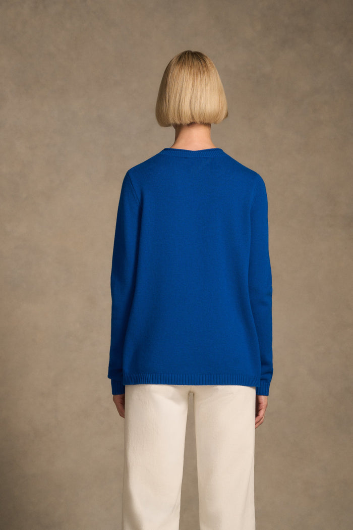Merino Crew Neck Jumper - Cobalt Blue