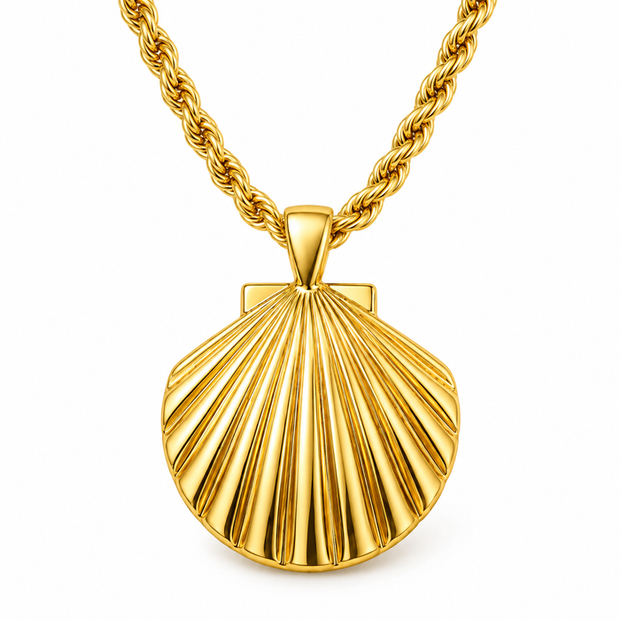 Natalia Oversized Shell Pendant Necklace — Short Necklace