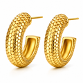 Nella Fish Scale Medium Hoop Earring
