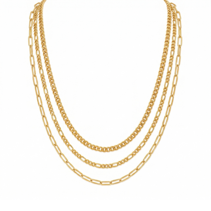 Nola Multi Chain Necklace — Short Necklace