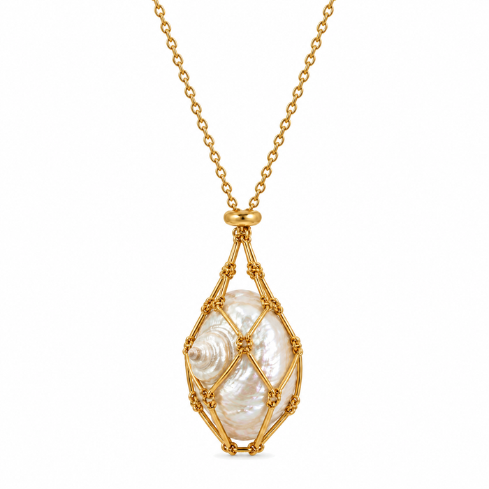 Olena Keepsake Net Necklace