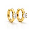 Oval Stone Hoop Earring
