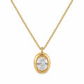 Oval Stone Pendant Necklace