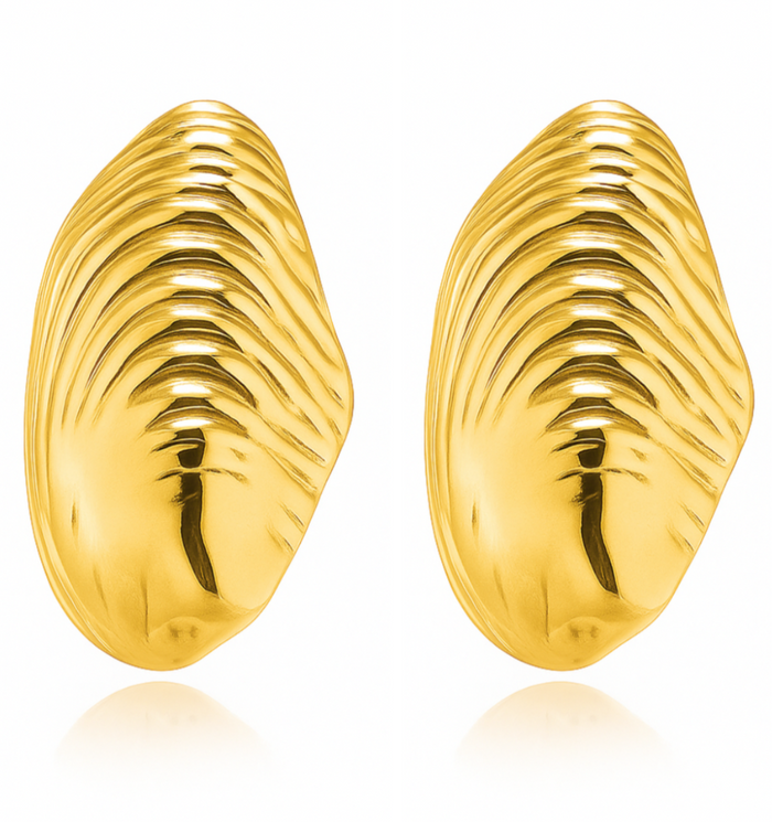 Oversized Oyster Shell Earring