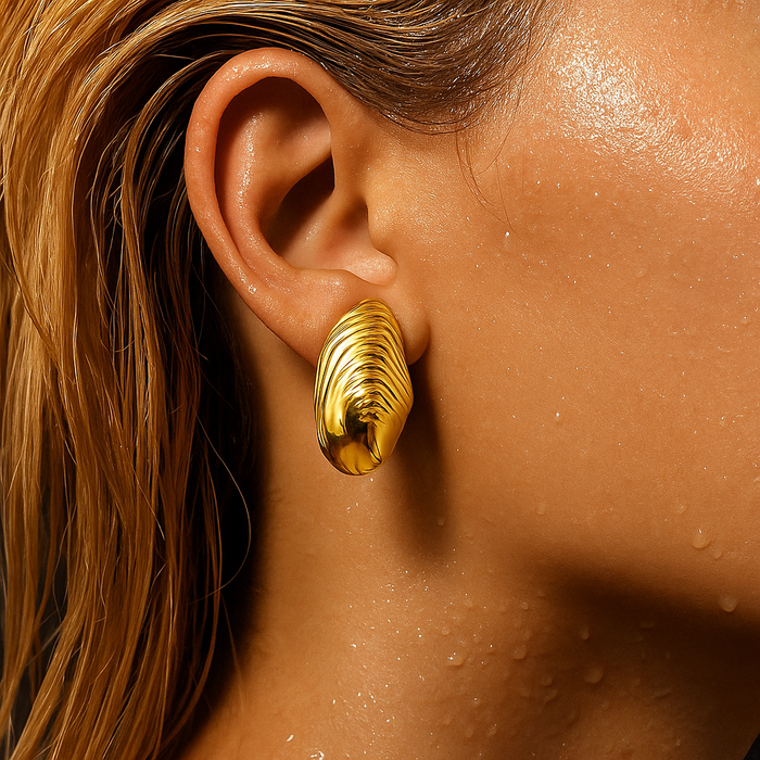 Oversized Oyster Shell Earring