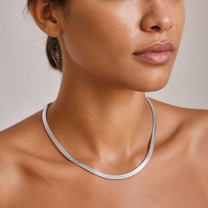Paola Herringbone Chain Necklace