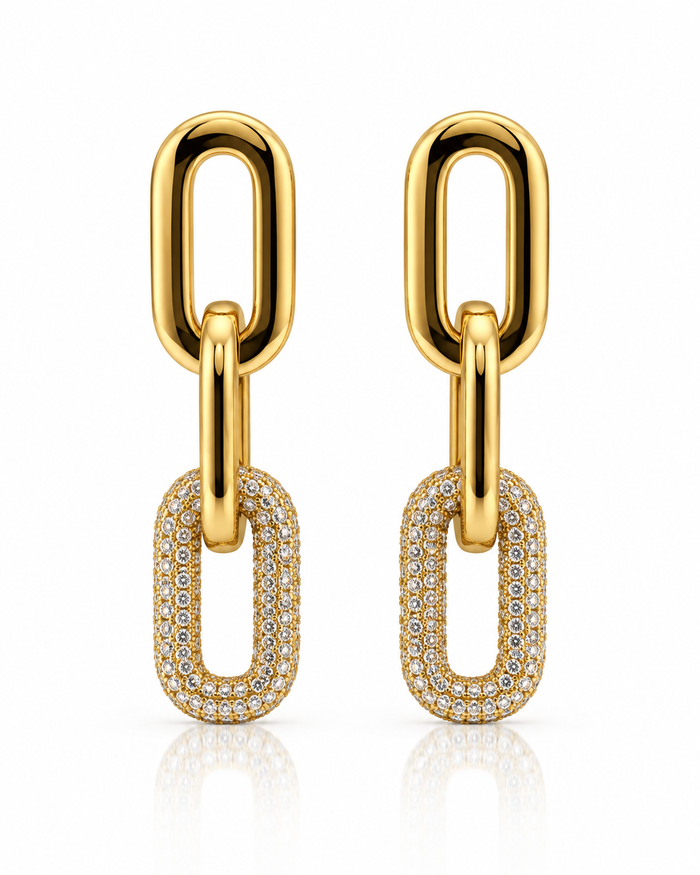 Pavé Link Chain Earring