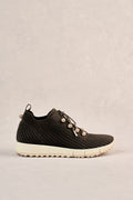 Perla Knit Sneaker - Chocolate / Diamante