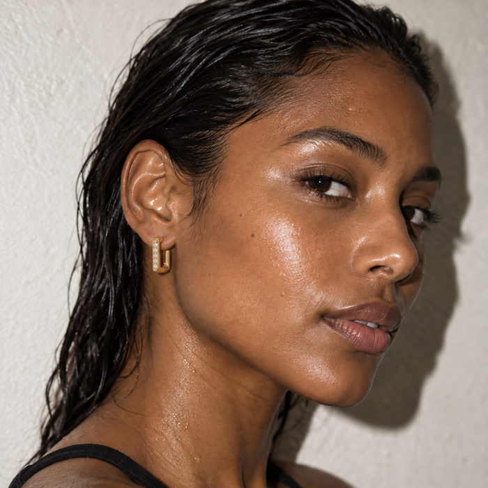 Rectangular Pavé Earring