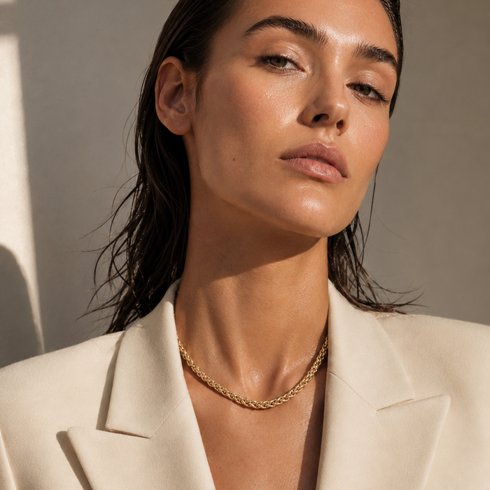 Romy Wheat Chain Choker Necklace — Short Necklace