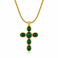 Rope Chain Cross Charm Necklace