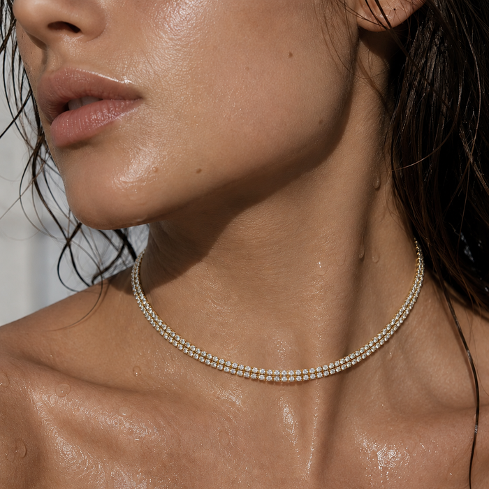 Rosie Double Tennis Choker Necklace