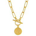Rowan Toggle Chain Coin Necklace — Mid-Length Necklace