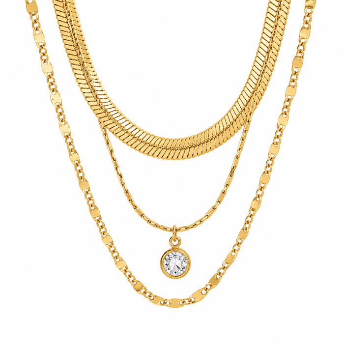 Roya Layered Chain Necklace — Mid-Length Necklace