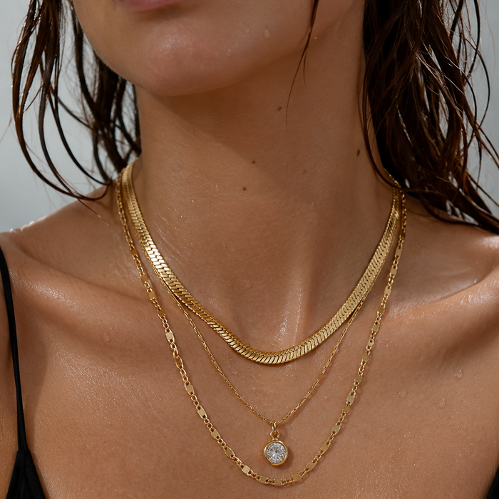 Roya Layered Chain Necklace — Mid-Length Necklace