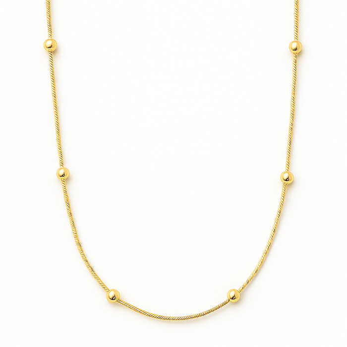 Rozlyn Beaded Ball Chain Necklace — Short Necklace