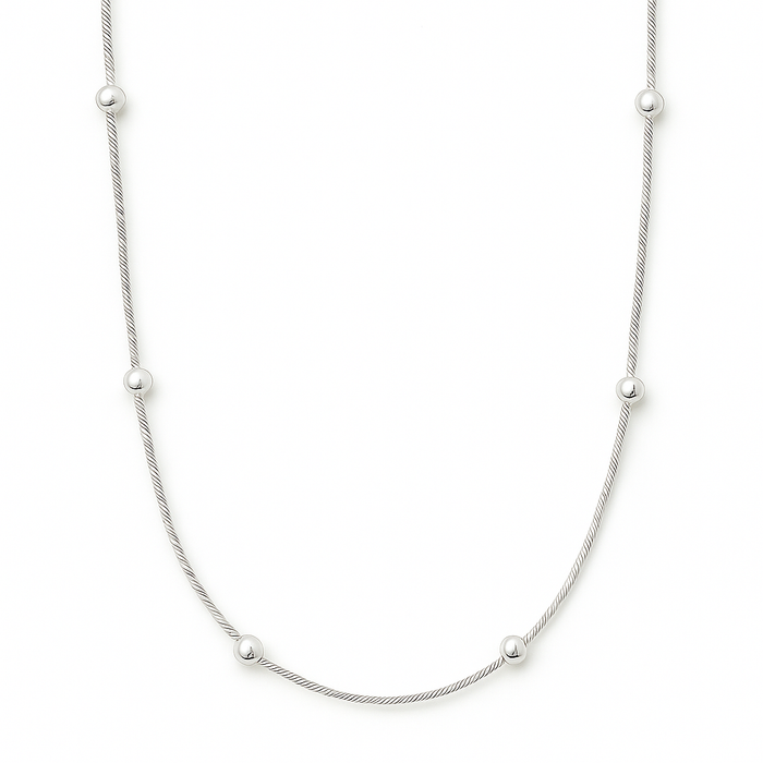 Rozlyn Beaded Ball Chain Necklace — Short Necklace