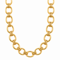 Ruby Oval Chain Necklace — Short Necklace