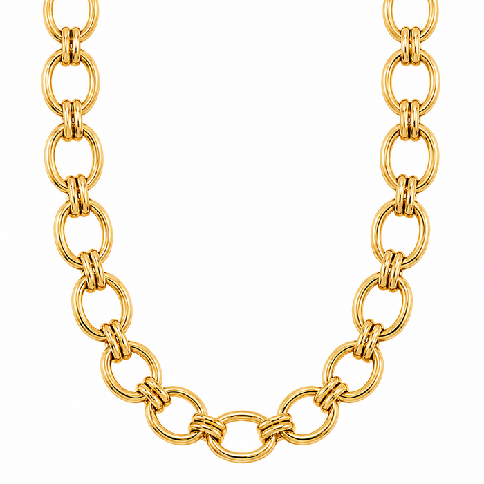 Ruby Oval Chain Necklace — Short Necklace