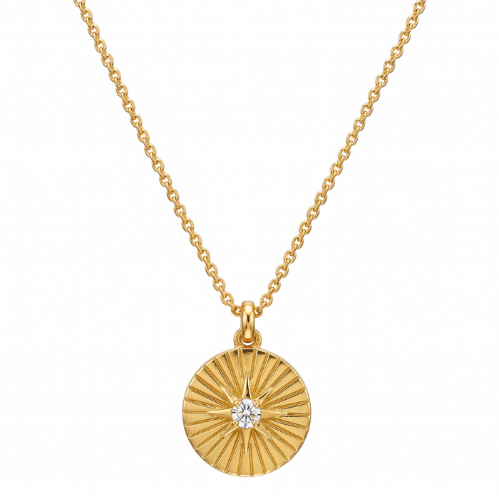 Rue Sunburst Disc Necklace — Short Necklace